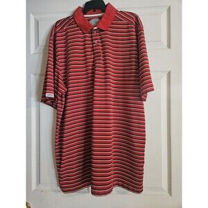 Callaway X-Series Polo Shirt Mens 2XL Striped Red Black White Casual Golf XXL